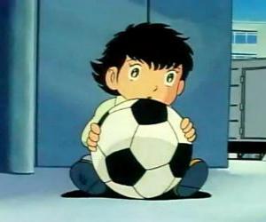 yapboz Tsubasa Ozora Oliver Hutton, büyük bir futbol hayranı Japon bir kız çocuğunun